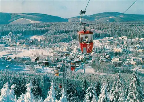 AK / Ansichtskarte Hahnenklee Bockswiese Harz mit Kabinenseilbahn zum Bocksberg Kat. Goslar