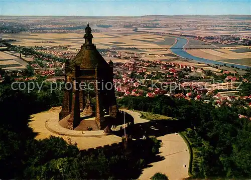 AK / Ansichtskarte Porta Westfalica Kaiser Wilhelm Denkmal Fliegeraufnahme Kat. Porta Westfalica