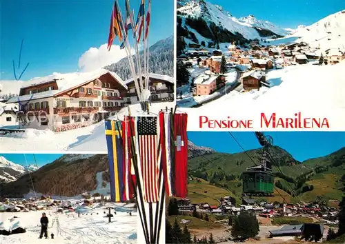 AK / Ansichtskarte Arabba Dolomiten Pensione Marilena Panorama Seilbahn Kat. Italien