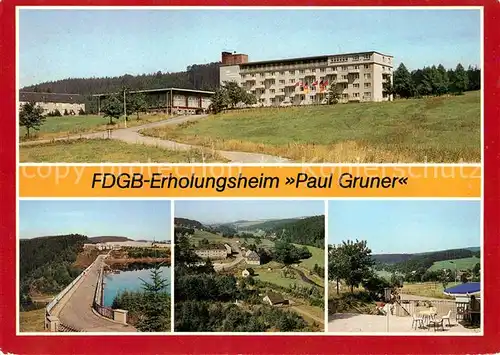 AK / Ansichtskarte Rauschenbach Caemmerswalde FDGB Erholungsheim Paul Gruner Talsperre Rauschenbach Sperrmauer Terrasse Kat. Neuhausen Erzgebirge