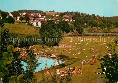 AK / Ansichtskarte Kirchheim Hessen Schwimmbad und Biedebachtal Kat. Kirchheim
