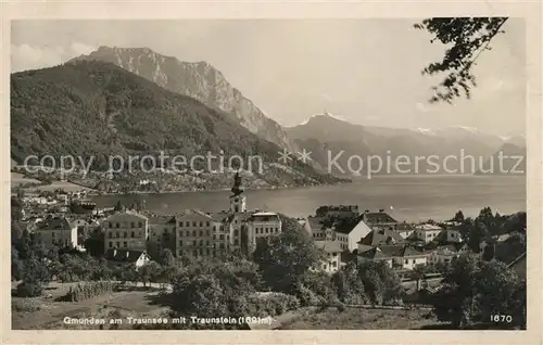 AK / Ansichtskarte Gmunden Salzkammergut Panorama Traunsee mit Traunstein Alpen Kat. Gmunden