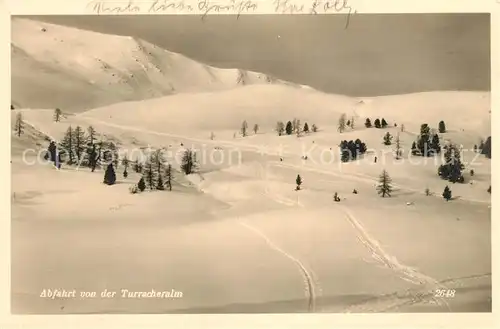AK / Ansichtskarte Turracher Hoehe Abfahrt von der Turracheralm Winterpanorama Alpen Kat. Reichenau Kaernten