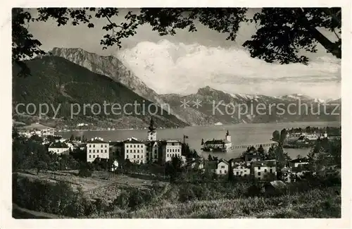 AK / Ansichtskarte Gmunden Salzkammergut mit Traunstein und Schloss Orth Traunsee Alpen Kat. Gmunden