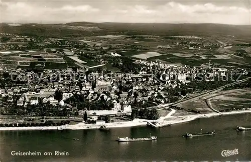 AK / Ansichtskarte Geisenheim Blick ueber den Rhein Fliegeraufnahme Kat. Geisenheim