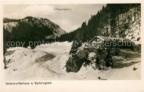 AK / Ansichtskarte Spitzingsee Unterkunftshaus Winterpanorama Alpen Kat. Schliersee