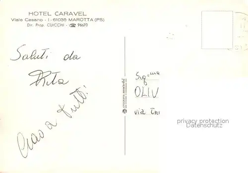 AK / Ansichtskarte Marotta Hotel Caravel Kat. Fano