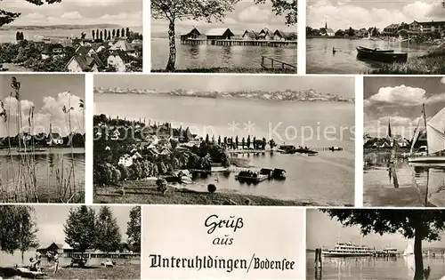 AK / Ansichtskarte Unteruhldingen am Bodensee Pfahlbauen Faehre Seepromenade Kat. Uhldingen Muehlhofen