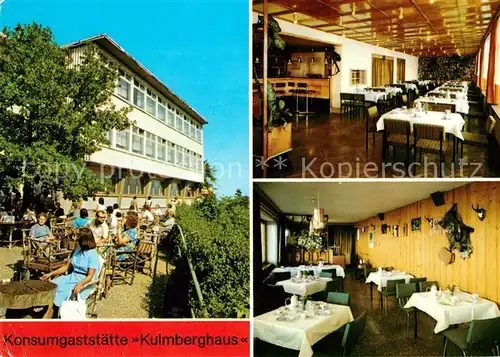 AK / Ansichtskarte Saalfeld Saale Konsum Gaststaette Kulmberghaus Gnomenbar Jaegerstube Kat. Saalfeld