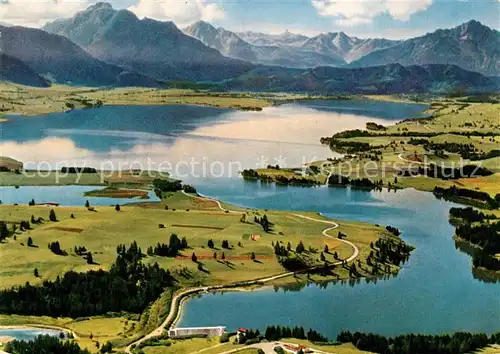 AK / Ansichtskarte Forggensee Schwangau Staudamm Saeuling Tiroler Hochgebirge Kat. Schwangau