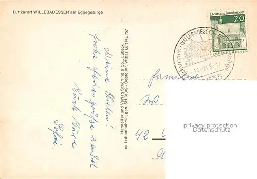 AK / Ansichtskarte Willebadessen Fliegeraufnahme Eggegebirge Kat. Willebadessen