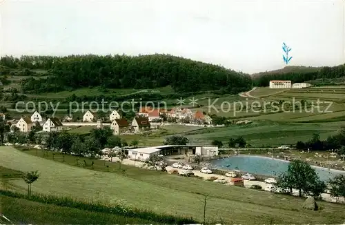 AK / Ansichtskarte Koenigstein Oberpfalz Schwimmbad mit Siedlung und Erholungsheim Fraenkische Alb Kat. Koenigstein