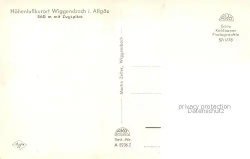 AK / Ansichtskarte Wiggensbach Ortsansicht Hoehenluftkurort mit Kirche Zugspitze Wettersteingebirge Kat. Wiggensbach