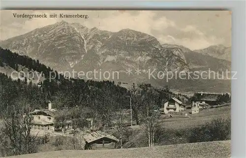 AK / Ansichtskarte Vordergraseck Panorama mit Kramerberg Ammergauer Alpen