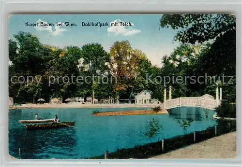 AK / Ansichtskarte Baden Wien Doblhoffpark mit Teich Kat. Baden