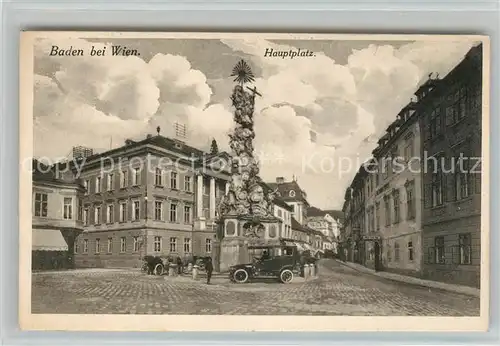 AK / Ansichtskarte Baden Wien Hauptplatz Dreifaltigkeitssaeule Kat. Baden