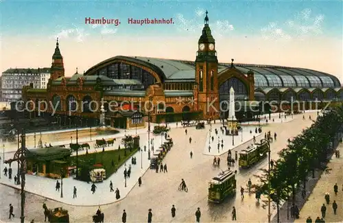 AK / Ansichtskarte Strassenbahn Hamburg Hauptbahnhof Kat. Strassenbahn