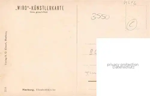 AK / Ansichtskarte Verlag WIRO Wiedemann Nr. 2216 Marburg Elisabethkirche Kat. Verlage