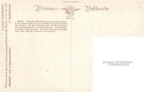 AK / Ansichtskarte Verlag Primus Nr. 730 Berlin Altes Museum Kat. Verlage