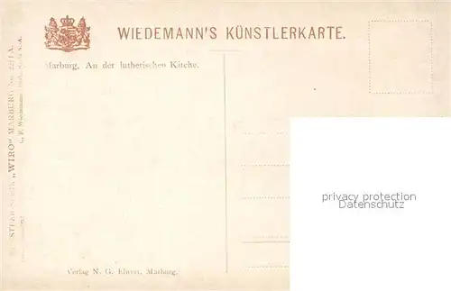 AK / Ansichtskarte Verlag Wiedemann WIRO Nr. 2214 A Marburg Lutherische Kirche  Kat. Verlage