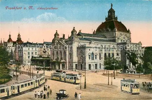 AK / Ansichtskarte Strassenbahn Frankfurt am Main Schauspielhaus  Kat. Strassenbahn