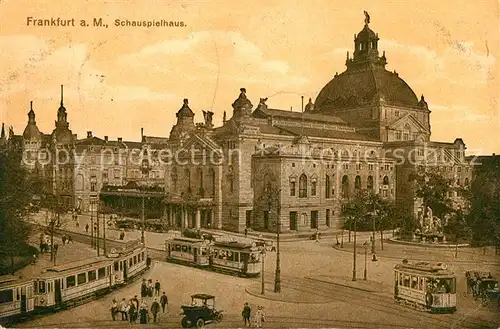 AK / Ansichtskarte Strassenbahn Frankfurt am Main Schauspielhaus  Kat. Strassenbahn