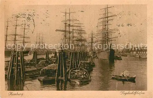 AK / Ansichtskarte Segelschiffe Hamburg Segelschiffhafen  Kat. Schiffe