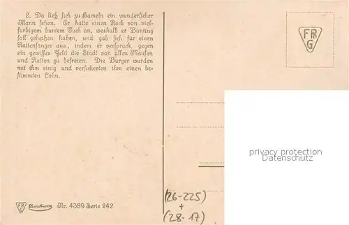 AK / Ansichtskarte Maerchen Sagen Der Rattenfaenger von Hameln Brueder Grimm O. Herrfurth Nr. 4389  Kat. Maerchen und Sagen