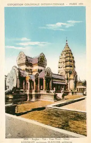 AK / Ansichtskarte Exposition Coloniale Internationale Paris 1931 Angkor Vat Tour Nord  Kat. Expositions