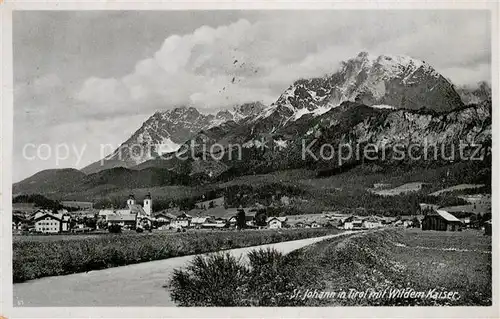 AK / Ansichtskarte St Johann Tirol Panorama mit Wildem Kaiser Kaisergebirge Kat. St. Johann in Tirol