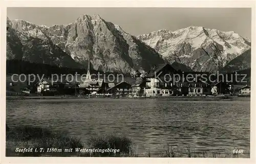 AK / Ansichtskarte Seefeld Tirol Uferpartie am See mit Wettersteingebirge Kat. Seefeld in Tirol