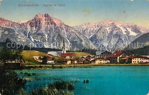 AK / Ansichtskarte Seefeld Tirol Blick ueber den See zum Karwendelgebirge Kat. Seefeld in Tirol