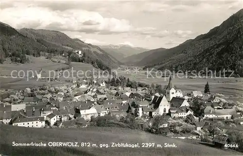 AK / Ansichtskarte Oberwoelz Stadt Panorama Blick gegen Zirbitzkogel Sommerfrische Kat. Oberwoelz Stadt