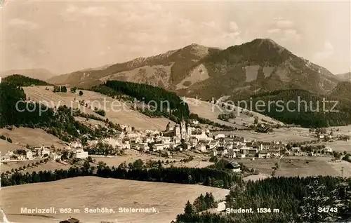 AK / Ansichtskarte Mariazell Steiermark Panorama mit Blick zum Student Muerzsteger Alpen Kat. Mariazell