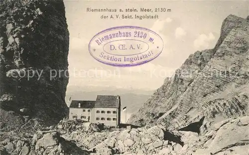 AK / Ansichtskarte Riemannhaus Berghuette Steinernes Meer Gebirgspanorama Kat. 