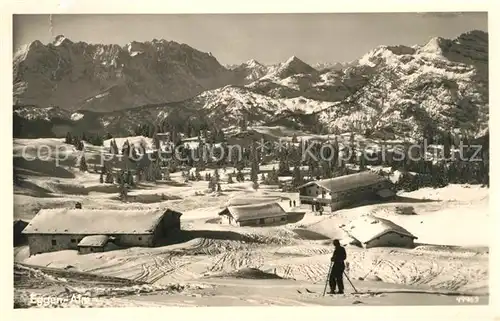 AK / Ansichtskarte Reit Winkl Eggenalm Winterlandschaft Alpen Skifahrer Wintersportplatz Kat. Reit im Winkl