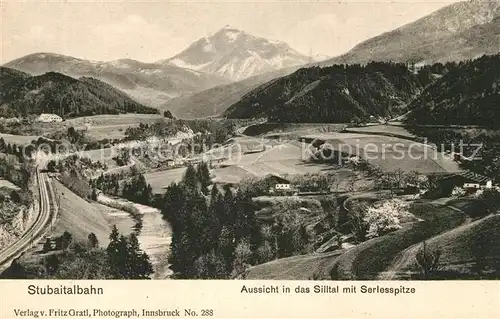 AK / Ansichtskarte Neustift Stubaital Tirol Stubaitalbahn Aussicht in Silltal mit Serlesspitze Kat. Neustift im Stubaital
