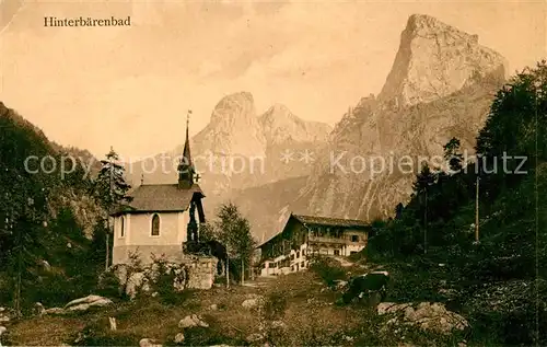 AK / Ansichtskarte Hinterbaerenbad Ortsmotiv mit Kapelle Bergdorf Alpen Kat. Kaisertal