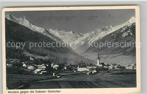 AK / Ansichtskarte Mieders Tirol Blick gegen Stubaier Gletscher Stubaier Alpen Kat. Mieders