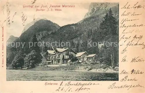 AK / Ansichtskarte Hintersee Berchtesgaden Gasthof zur Post Pension Wartstein Kat. Berchtesgaden