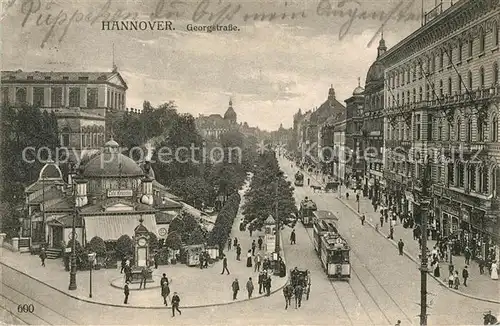 AK / Ansichtskarte Strassenbahn Hannover Georgstrasse  Kat. Strassenbahn