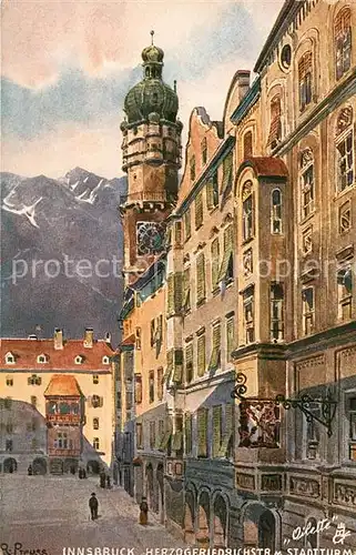 AK / Ansichtskarte Verlag Tucks Oilette Nr. R. Preuss Innsbruck Herzogfriedrichstrasse Stadtturm Kat. Verlage