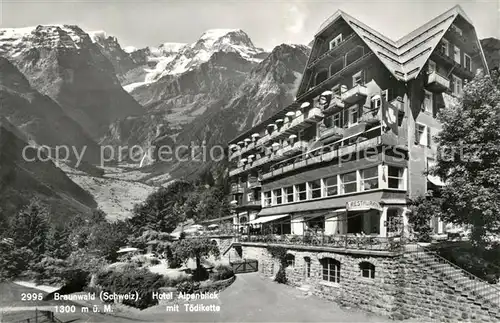 AK / Ansichtskarte Braunwald GL Hotel Alpenblick mit Toedikette Kat. Braunwald