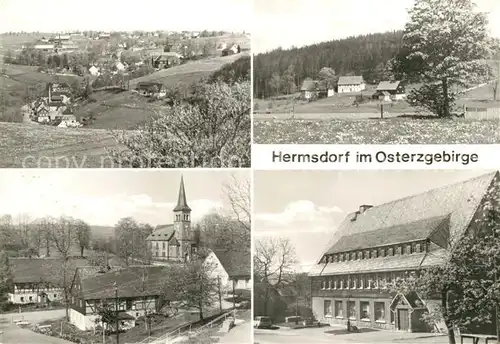 AK / Ansichtskarte Hermsdorf Erzgebirge Panorama Teilansichten Kat. Hermsdorf Osterzgebirge
