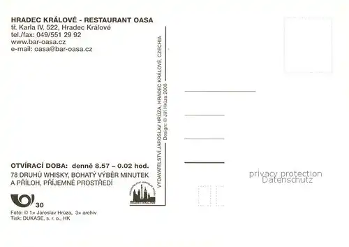 AK / Ansichtskarte Hradec Kralove Restaurant Oasa Kat. Hradec Kralove Koeniggraetz