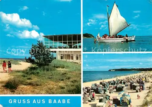 AK / Ansichtskarte Baabe Ostseebad Ruegen Inselparadies Ausflugssegler Strand Kat. Baabe