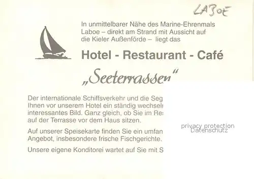 AK / Ansichtskarte Laboe Hotel Restaurant Cafe Seeterrassen Kat. Laboe