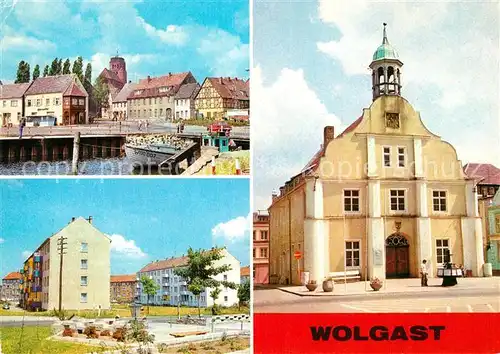 AK / Ansichtskarte Wolgast Mecklenburg Vorpommern Hafen Strasse der Befreiung Rathaus  Kat. Wolgast
