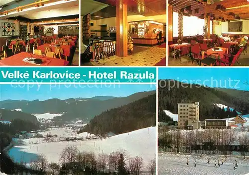 AK / Ansichtskarte Velke Karlovice Hotel Razula Winterlandschaft Kat. Gross Karlowitz