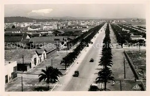 AK / Ansichtskarte Tunis Avenue Gambetta vue aerienne Kat. Tunis